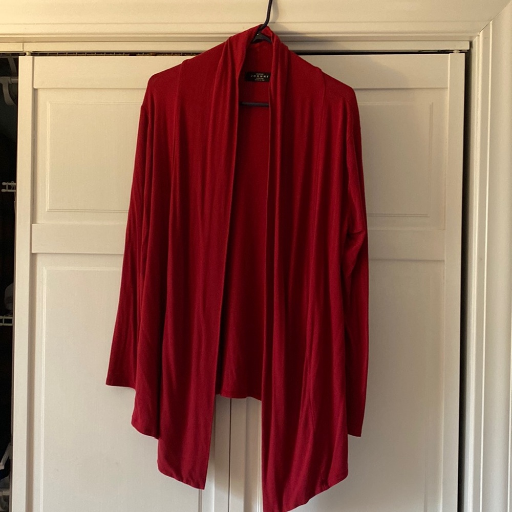 Rich red colored Johnny cardigan